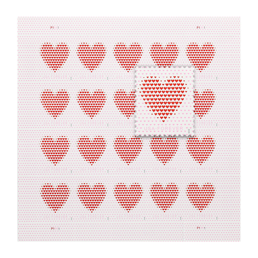 2020 US Made of Hearts Forever First-Class Postage Stamps Wedding