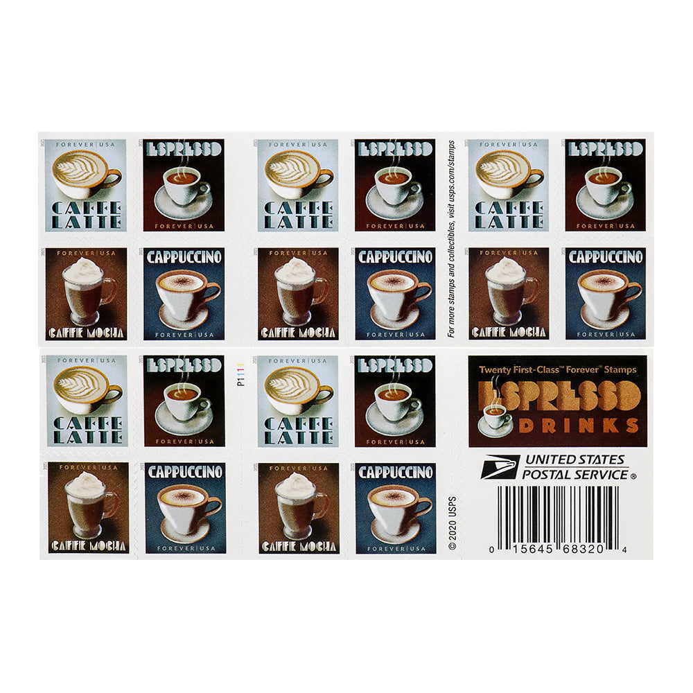 2021 U.S. Espresso Drinks Forever Postage Stamps